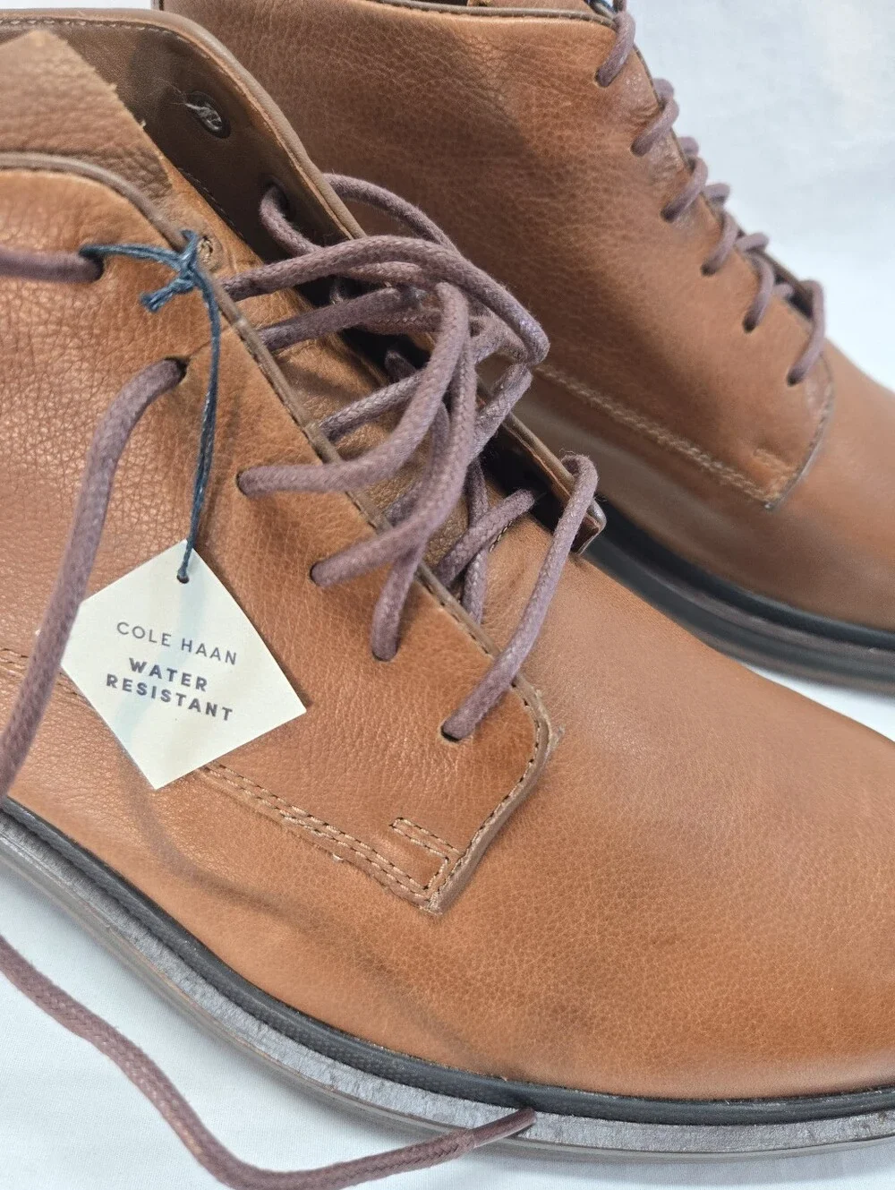 COLE HAAN Men's 10M Cranston Brown Leather Lace-Up Chukka Boots New